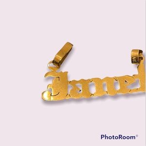 14k Gold Old English Style Name Necklace